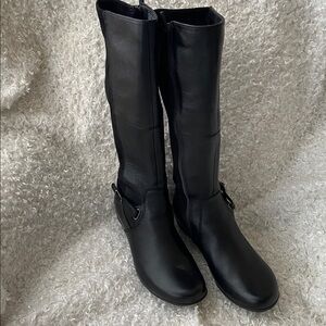 Dansko Francesca Black Leather Tall Boots
